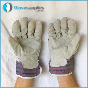 Candy Stripe Cow Split Leather Glove - for more info go to glovesupplies.com.au